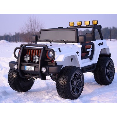 MEGA JEEP 4X4 Z REDUKTOREM NAPĘDU EXCLUSIVE, WOLNY START,MIĘKKIE KOŁA, 2x12V 10 Ah/WXE1688