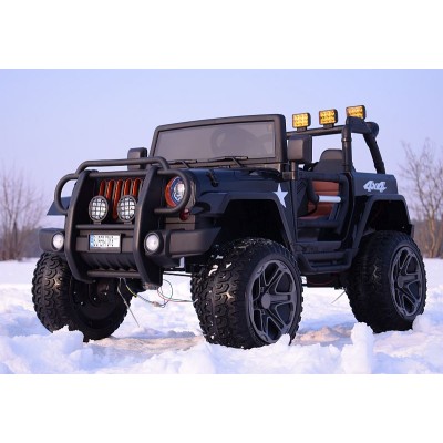 MEGA JEEP 4X4 Z REDUKTOREM NAPĘDU EXCLUSIVE, WOLNY START,MIĘKKIE KOŁA, 2x12V 10 Ah/WXE1688