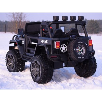 MEGA JEEP 4X4 Z REDUKTOREM NAPĘDU EXCLUSIVE, WOLNY START,MIĘKKIE KOŁA, 2x12V 10 Ah/WXE1688