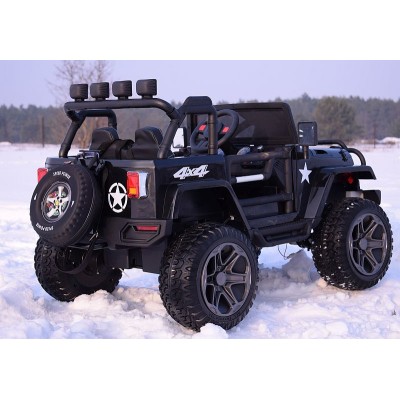 MEGA JEEP 4X4 Z REDUKTOREM NAPĘDU EXCLUSIVE, WOLNY START,MIĘKKIE KOŁA, 2x12V 10 Ah/WXE1688