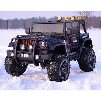 MEGA JEEP 4X4 Z REDUKTOREM NAPĘDU EXCLUSIVE, WOLNY START,MIĘKKIE KOŁA, 2x12V 10 Ah/WXE1688