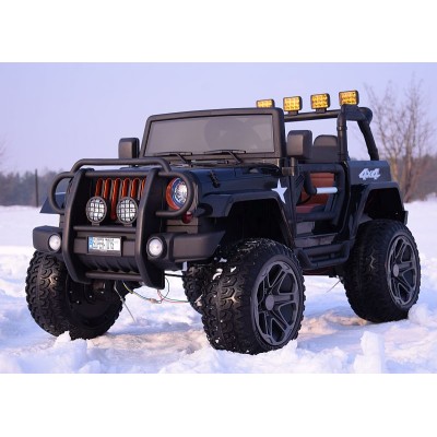 MEGA JEEP 4X4 Z REDUKTOREM NAPĘDU EXCLUSIVE, WOLNY START,MIĘKKIE KOŁA, 2x12V 10 Ah/WXE1688