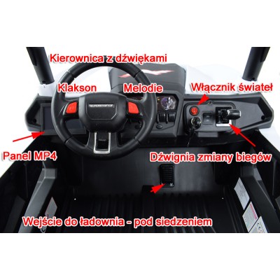 MEGA AUTO BUGGI 4X4 , PANEL  MP4, MIĘKKIE KOŁA EVA, MIĘKKIE SIEDZENIE FULL OPCJA 2X 12V/XMX603