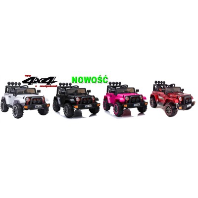 MEGA JEEP  FULLTIME, NAPĘD 4X4,  1X12V ,WOLNY START/ MIĘKKIE KOŁA, FUNKCJA BUJANIA EXCLUSIVE LAKIER/7588
