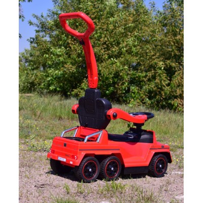 JEŹDZIK NA AKUMULATOR, PCHACZ, ODPYCHACZ MERCEDES G 63 AMG 6X6, MIĘKKIE KOŁA DASZEK , STEROWANIE RĄCZKĄ/1838 LONG