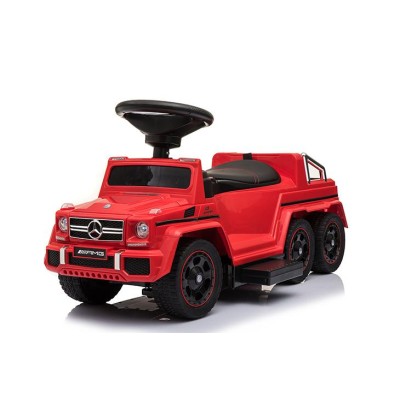 JEŹDZIK NA AKUMULATOR, PCHACZ, ODPYCHACZ MERCEDES G 63 AMG 6X6, MIĘKKIE KOŁA DASZEK , STEROWANIE RĄCZKĄ/1838 LONG