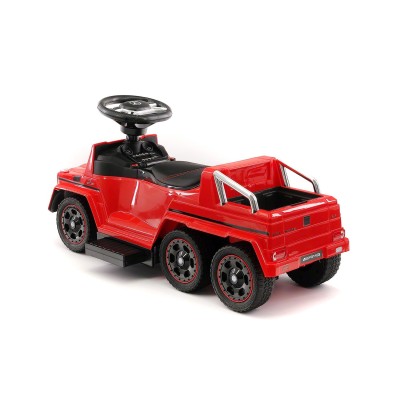 JEŹDZIK NA AKUMULATOR, PCHACZ, ODPYCHACZ MERCEDES G 63 AMG 6X6, MIĘKKIE KOŁA DASZEK , STEROWANIE RĄCZKĄ/1838 LONG