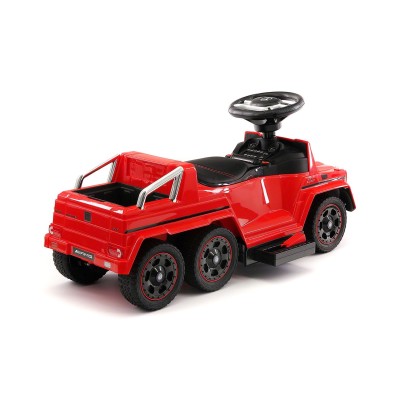 JEŹDZIK NA AKUMULATOR, PCHACZ, ODPYCHACZ MERCEDES G 63 AMG 6X6, MIĘKKIE KOŁA DASZEK , STEROWANIE RĄCZKĄ/1838 LONG