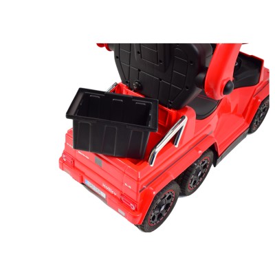 JEŹDZIK NA AKUMULATOR, PCHACZ, ODPYCHACZ MERCEDES G 63 AMG 6X6, MIĘKKIE KOŁA DASZEK , STEROWANIE RĄCZKĄ/1838 LONG