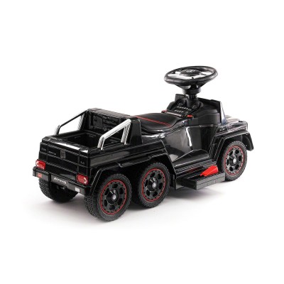 JEŹDZIK NA AKUMULATOR, PCHACZ, ODPYCHACZ MERCEDES G 63 AMG 6X6, MIĘKKIE KOŁA,  DASZEK , STEROWANIE RĄCZKĄ /1838 LONG