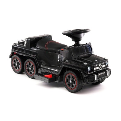 JEŹDZIK NA AKUMULATOR, PCHACZ, ODPYCHACZ MERCEDES G 63 AMG 6X6, MIĘKKIE KOŁA,  DASZEK , STEROWANIE RĄCZKĄ /1838 LONG
