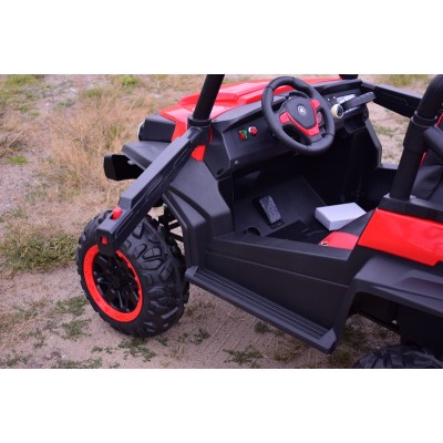 MEGA AUTO  4X4 , FUNKCJA BUJANIA, AMORTYZATORY, MIĘKKIE KOŁA EVA, MIĘKKIE SIEDZENIE FULL OPCJA DLA 2 DZIECI /HM1188