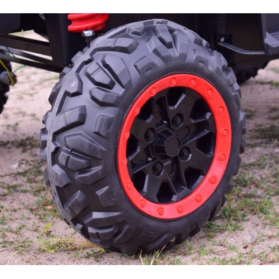 MEGA AUTO  4X4 , FUNKCJA BUJANIA, AMORTYZATORY, MIĘKKIE KOŁA EVA, MIĘKKIE SIEDZENIE FULL OPCJA DLA 2 DZIECI /HM1188