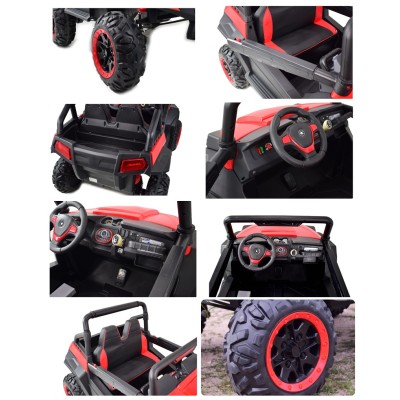 MEGA AUTO  4X4 , FUNKCJA BUJANIA, AMORTYZATORY, MIĘKKIE KOŁA EVA, MIĘKKIE SIEDZENIE FULL OPCJA DLA 2 DZIECI /HM1188