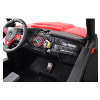 MEGA AUTO  4X4 , FUNKCJA BUJANIA, AMORTYZATORY, MIĘKKIE KOŁA EVA, MIĘKKIE SIEDZENIE FULL OPCJA DLA 2 DZIECI /HM1188