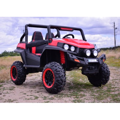 MEGA AUTO  4X4 , FUNKCJA BUJANIA, AMORTYZATORY, MIĘKKIE KOŁA EVA, MIĘKKIE SIEDZENIE FULL OPCJA DLA 2 DZIECI /HM1188