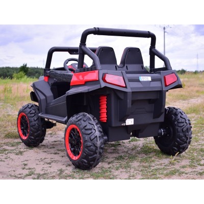 MEGA AUTO  4X4 , FUNKCJA BUJANIA, AMORTYZATORY, MIĘKKIE KOŁA EVA, MIĘKKIE SIEDZENIE FULL OPCJA DLA 2 DZIECI /HM1188