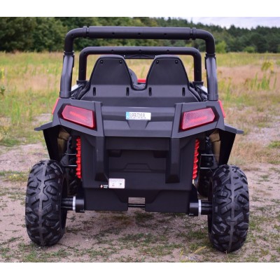 MEGA AUTO  4X4 , FUNKCJA BUJANIA, AMORTYZATORY, MIĘKKIE KOŁA EVA, MIĘKKIE SIEDZENIE FULL OPCJA DLA 2 DZIECI /HM1188
