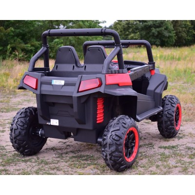 MEGA AUTO  4X4 , FUNKCJA BUJANIA, AMORTYZATORY, MIĘKKIE KOŁA EVA, MIĘKKIE SIEDZENIE FULL OPCJA DLA 2 DZIECI /HM1188