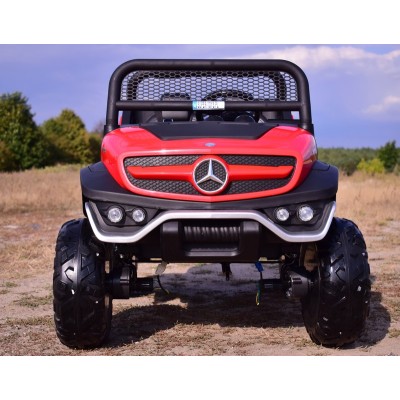 MERCEDES BENZ UNIMOG 4X4,12V14AH, AMORTYZATORY, MIĘKKIE KOŁA, MP4, SUPER OPCJA/UNIMOG