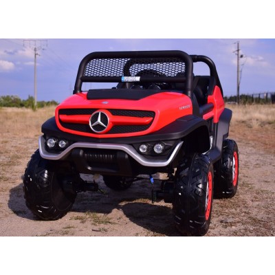 MERCEDES BENZ UNIMOG 4X4,12V14AH, AMORTYZATORY, MIĘKKIE KOŁA, MP4, SUPER OPCJA/UNIMOG