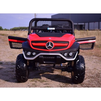 MERCEDES BENZ UNIMOG 4X4,12V14AH, AMORTYZATORY, MIĘKKIE KOŁA, MP4, SUPER OPCJA/UNIMOG