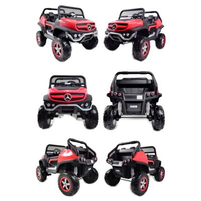 MERCEDES BENZ UNIMOG 4X4,12V14AH, AMORTYZATORY, MIĘKKIE KOŁA, MP4, SUPER OPCJA/UNIMOG