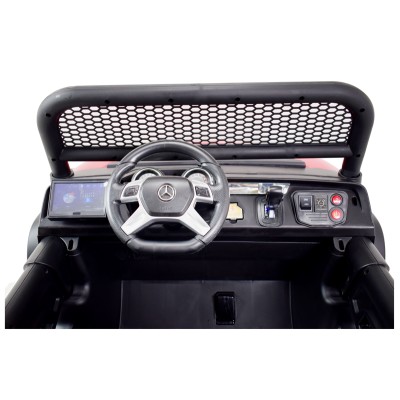 MERCEDES BENZ UNIMOG 4X4,12V14AH, AMORTYZATORY, MIĘKKIE KOŁA, MP4, SUPER OPCJA/UNIMOG