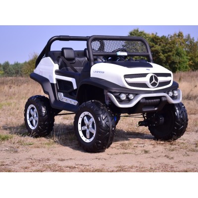 MERCEDES BENZ UNIMOG 4X4,12V14AH, AMORTYZATORY, MIĘKKIE KOŁA,MIĘKKIE SIEDZENIE SUPER OPCJA/UNIMOG