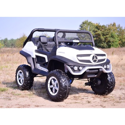 MERCEDES BENZ UNIMOG 4X4,12V14AH, AMORTYZATORY, MIĘKKIE KOŁA,MIĘKKIE SIEDZENIE SUPER OPCJA/UNIMOG
