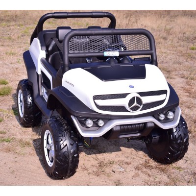 MERCEDES BENZ UNIMOG 4X4,12V14AH, AMORTYZATORY, MIĘKKIE KOŁA,MIĘKKIE SIEDZENIE SUPER OPCJA/UNIMOG