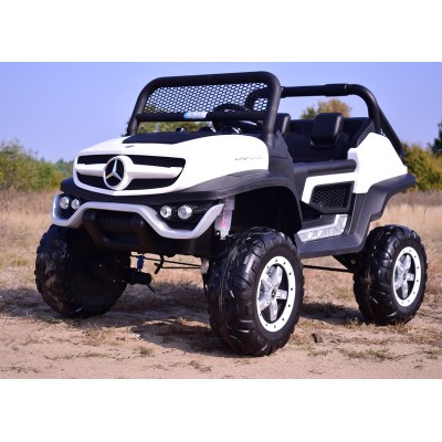 MERCEDES BENZ UNIMOG 4X4,12V14AH, AMORTYZATORY, MIĘKKIE KOŁA,MIĘKKIE SIEDZENIE SUPER OPCJA/UNIMOG