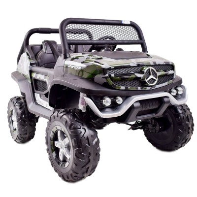 MERCEDES BENZ UNIMOG 4X4,12V14AH, AMORTYZATORY, MIĘKKIE KOŁA,MIĘKKIE SIEDZENIE SUPER OPCJA/UNIMOG