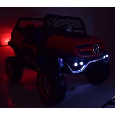 MERCEDES BENZ UNIMOG 4X4,12V14AH, AMORTYZATORY, MIĘKKIE KOŁA,MIĘKKIE SIEDZENIE SUPER OPCJA/UNIMOG