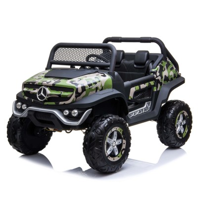 MERCEDES BENZ UNIMOG 4X4,12V14AH, AMORTYZATORY, MIĘKKIE KOŁA,MIĘKKIE SIEDZENIE SUPER OPCJA/UNIMOG