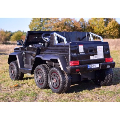 MEGA POJAZD- ORYGINALNY MERCEDES G63, NAPĘD 6X6, MIĘKKIE KOŁA, MIĘKKIE SIEDZENIE, SIEDZENIE DLA RODZICA, 12V 14AH/SX-1888