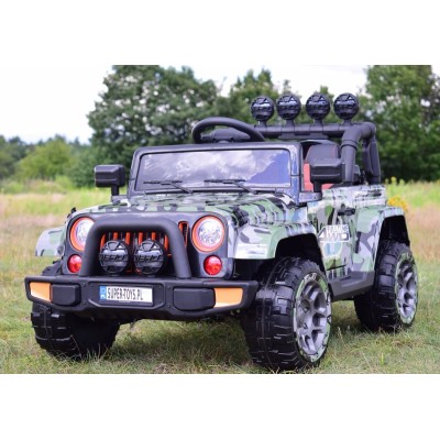 MEGA JEEP FULLTIME, NAPĘD 4X4, 1X12V ,WOLNY START/ MIĘKKIE KOŁA, FUNKCJA BUJANIA EXCLUSIVE LAKIER/7588