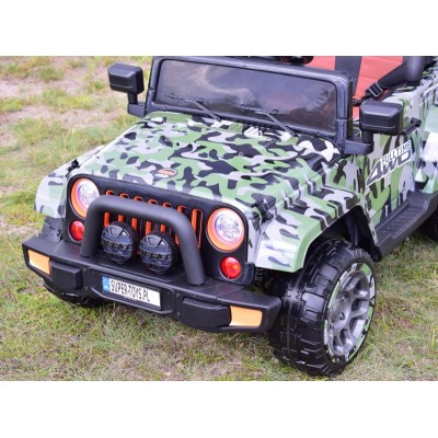 MEGA JEEP FULLTIME, NAPĘD 4X4, 1X12V ,WOLNY START/ MIĘKKIE KOŁA, FUNKCJA BUJANIA EXCLUSIVE LAKIER/7588