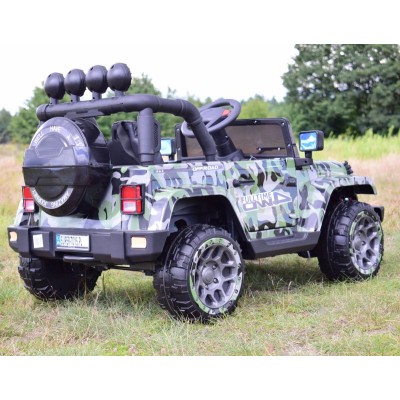 MEGA JEEP FULLTIME, NAPĘD 4X4, 1X12V ,WOLNY START/ MIĘKKIE KOŁA, FUNKCJA BUJANIA EXCLUSIVE LAKIER/7588