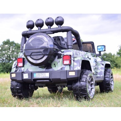 MEGA JEEP FULLTIME, NAPĘD 4X4, 1X12V ,WOLNY START/ MIĘKKIE KOŁA, FUNKCJA BUJANIA EXCLUSIVE LAKIER/7588