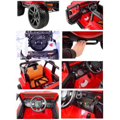 MEGA JEEP 4X4, MIĘKKIE KOŁA, MIĘKKIE SIEDZENIE,  FUNKCJA BUJANIA SUPER HIT/LT828