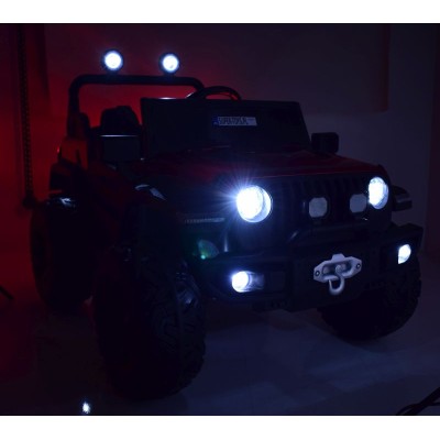 MEGA DŻIP OFF ROAD 4X4, MIĘKKIE KOŁA, MIĘKKIE SIEDZENIE, FUNKCJA BUJANIA, KLUCZYK,/HC8988