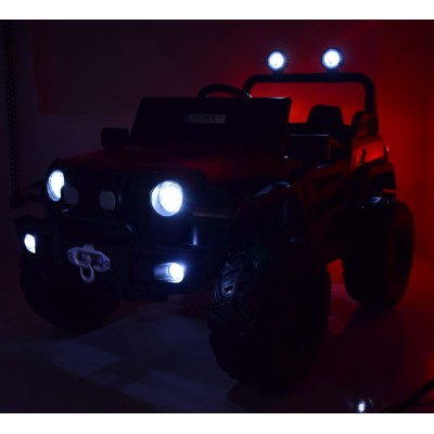 MEGA DŻIP OFF ROAD 4X4, MIĘKKIE KOŁA, MIĘKKIE SIEDZENIE, FUNKCJA BUJANIA, KLUCZYK,/HC8988