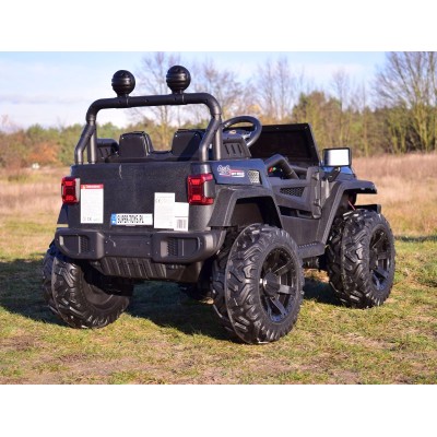 MEGA DŻIP OFF ROAD 4X4, MIĘKKIE KOŁA, MIĘKKIE SIEDZENIE, FUNKCJA BUJANIA, KLUCZYK,/HC8988