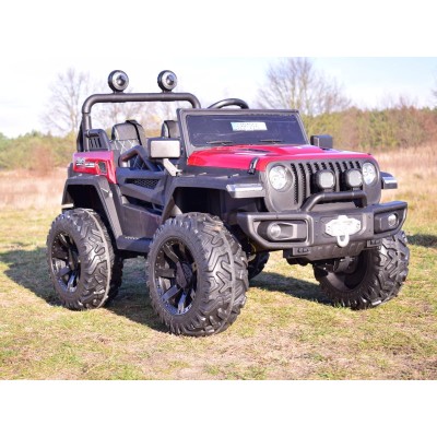 MEGA DŻIP OFF ROAD 4X4, MIĘKKIE KOŁA, MIĘKKIE SIEDZENIE, FUNKCJA BUJANIA, KLUCZYK, LAKIER/HC8988