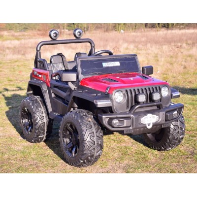 MEGA DŻIP OFF ROAD 4X4, MIĘKKIE KOŁA, MIĘKKIE SIEDZENIE, FUNKCJA BUJANIA, KLUCZYK, LAKIER/HC8988