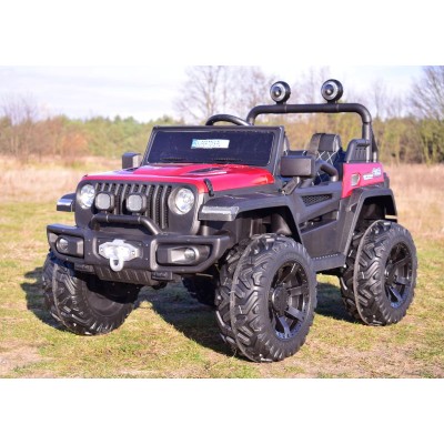 MEGA DŻIP OFF ROAD 4X4, MIĘKKIE KOŁA, MIĘKKIE SIEDZENIE, FUNKCJA BUJANIA, KLUCZYK, LAKIER/HC8988