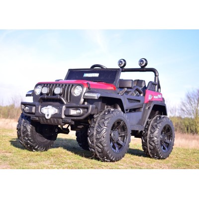 MEGA DŻIP OFF ROAD 4X4, MIĘKKIE KOŁA, MIĘKKIE SIEDZENIE, FUNKCJA BUJANIA, KLUCZYK, LAKIER/HC8988