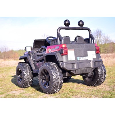 MEGA DŻIP OFF ROAD 4X4, MIĘKKIE KOŁA, MIĘKKIE SIEDZENIE, FUNKCJA BUJANIA, KLUCZYK, LAKIER/HC8988