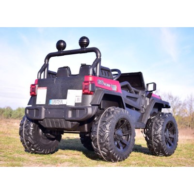 MEGA DŻIP OFF ROAD 4X4, MIĘKKIE KOŁA, MIĘKKIE SIEDZENIE, FUNKCJA BUJANIA, KLUCZYK, LAKIER/HC8988